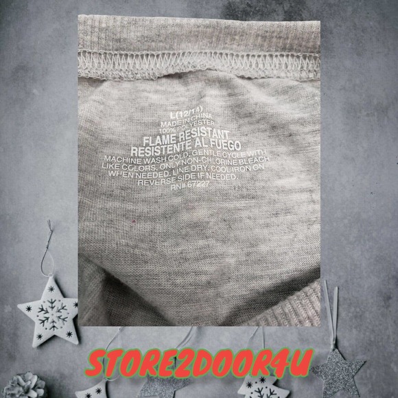 JUNIORS CHRISTMAS PAJAMAS - LARGE(12/14) RED TRUCK & TREE HOLIDAY PAJAMA SET 2PC - Picture 6 of 12